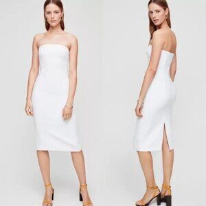Aritzia Babaton Brees Strapless Cocktail Midi Dress White Size 4